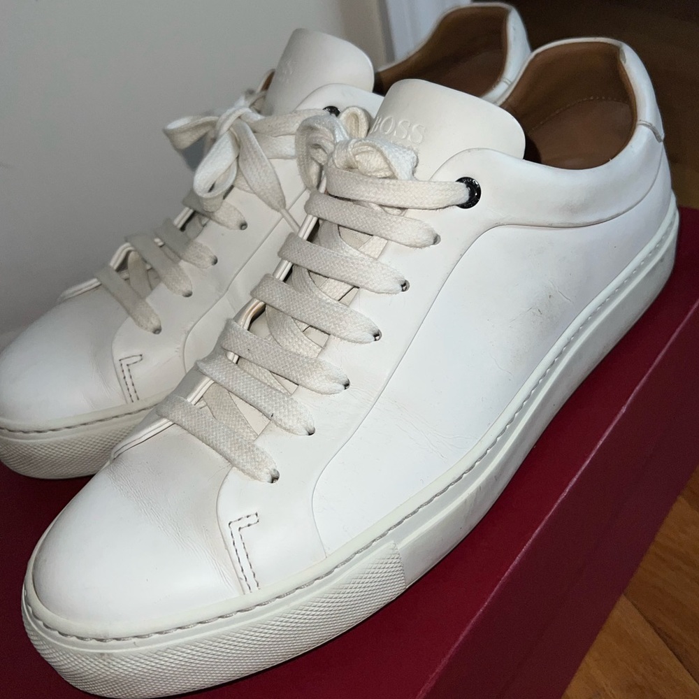 BOSS Boss Mirage Tennis Burnished Leather Mens sneakers